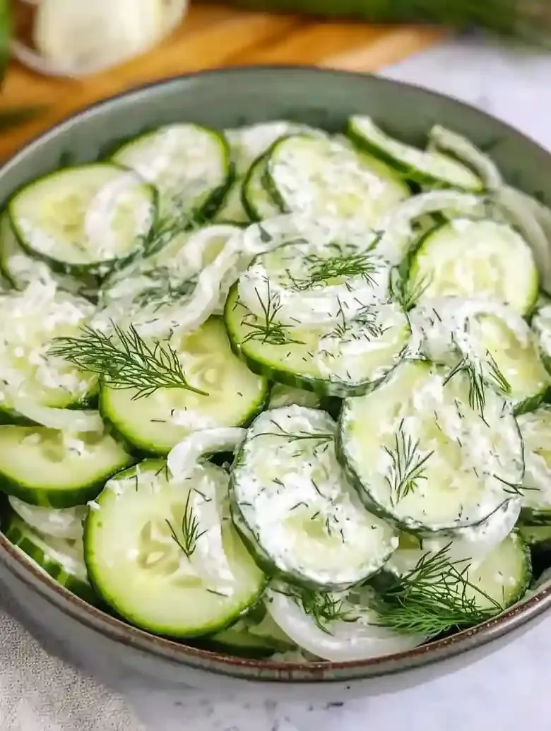 Creamy Dill Cucumber Salad Recipe