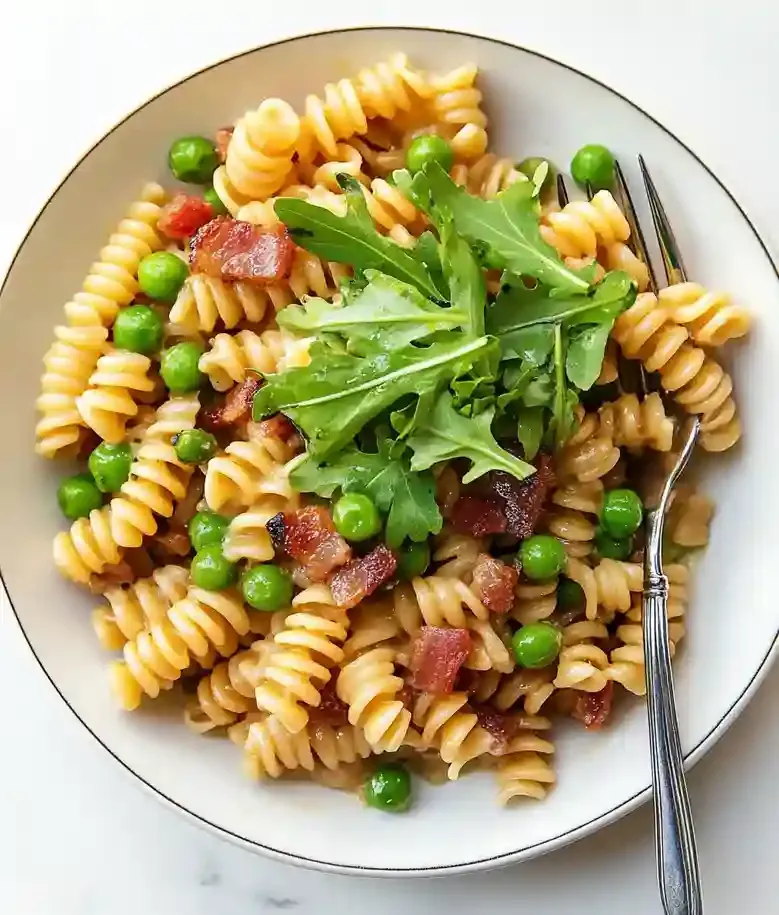 Creamy Peas and Pancetta Pasta