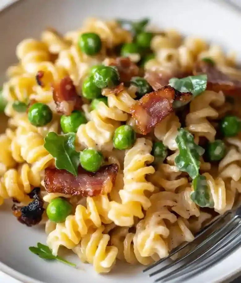 Creamy Peas and Pancetta Pasta