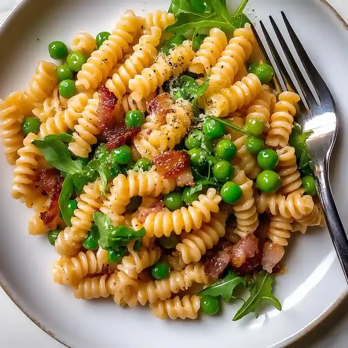 Creamy Peas and Pancetta Pasta
