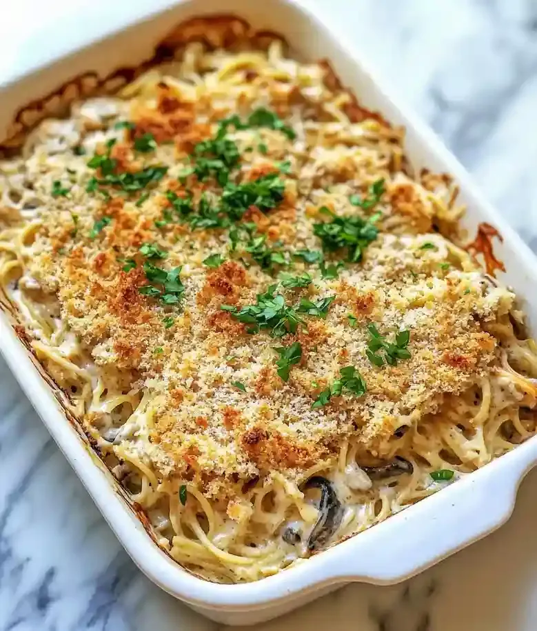 Creamy Seafood Tetrazzini Bake