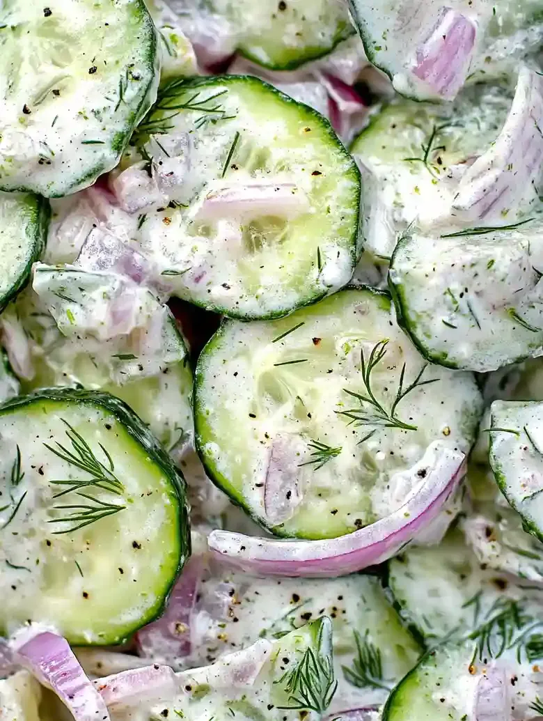 Creamy Vegan Cucumber Salad Recipe