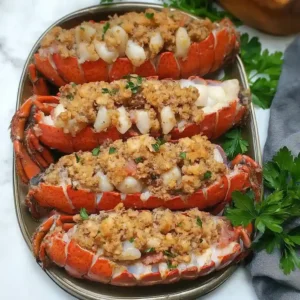 Decadent Baked Stuffed Lobster Tails