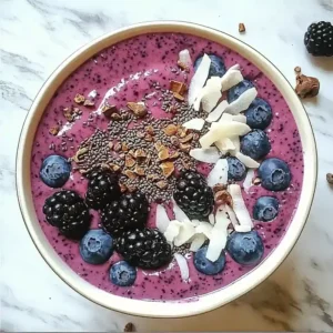 Delicious Blackberry Maca Smoothie Bowl