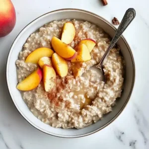 Delicious Peaches and Cream Oatmeal