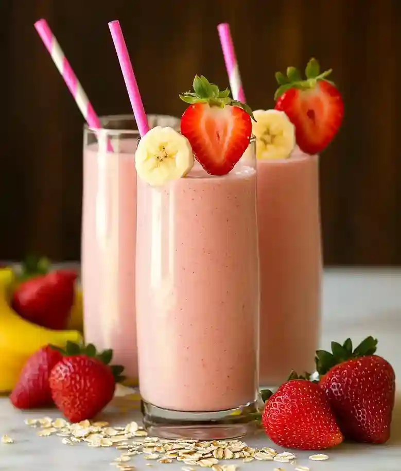 Delicious Strawberry Banana Oat Smoothie