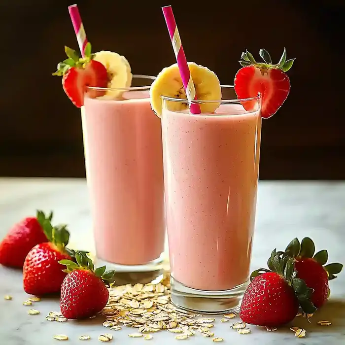Delicious Strawberry Banana Oat Smoothie