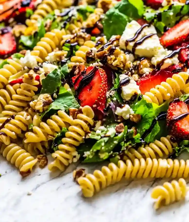 Easy Balsamic Strawberry Pasta Salad