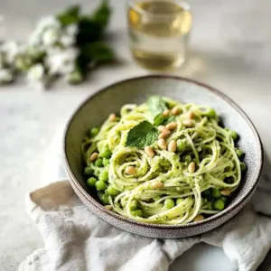 Easy Creamy Mint Pea Pasta