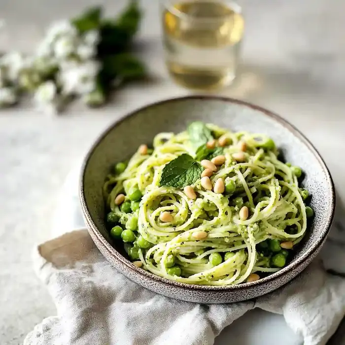 Easy Creamy Mint Pea Pasta