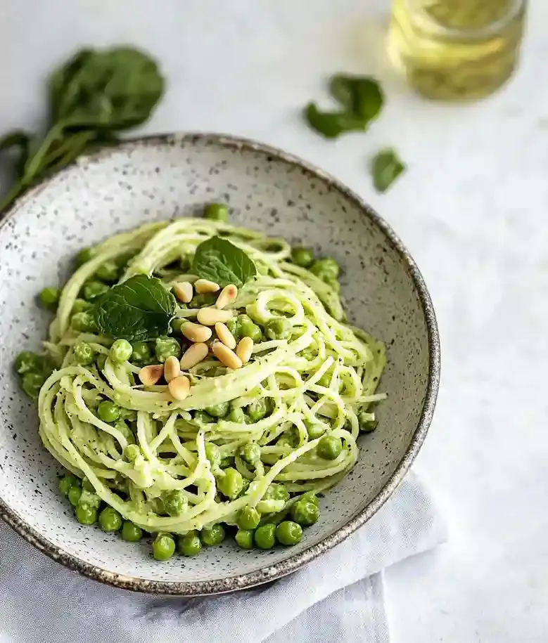 Easy Creamy Mint Pea Pasta