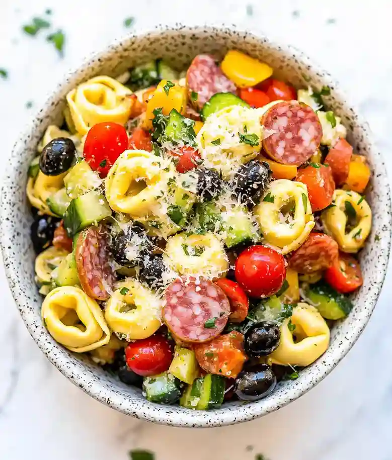 Easy Italian Antipasto Tortellini Salad