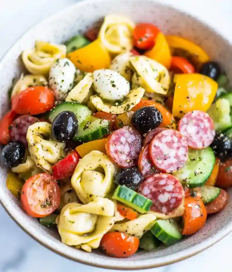 Easy Italian Antipasto Tortellini Salad