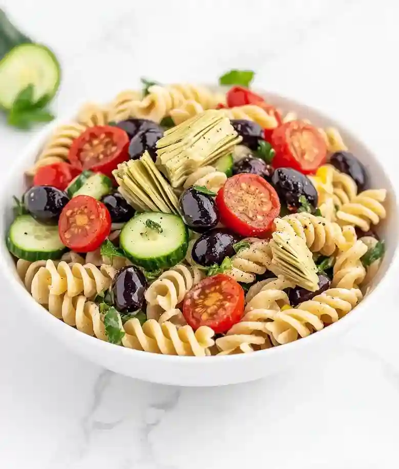 Easy Olive and Artichoke Pasta Salad