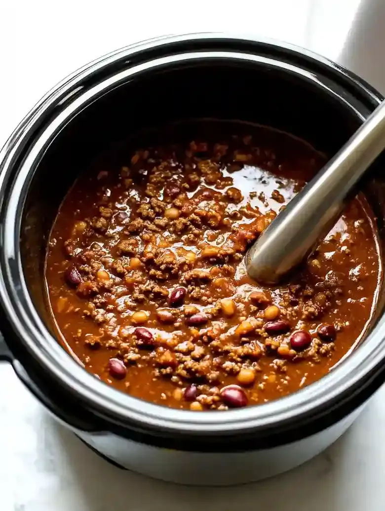 Easy Slow Cooker Beef Chili Recipe