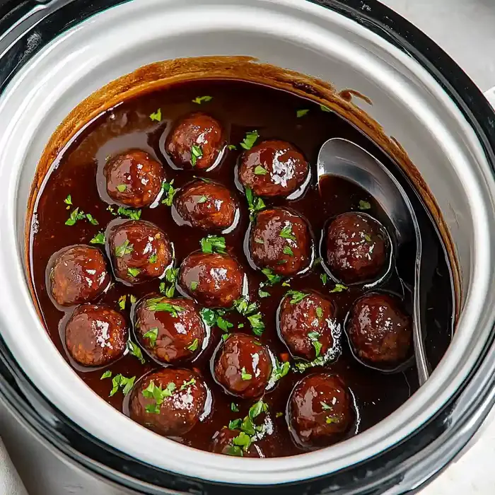 Easy Slow Cooker Bourbon Meatballs