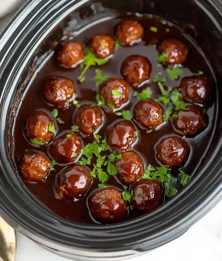 Easy Slow Cooker Bourbon Meatballs