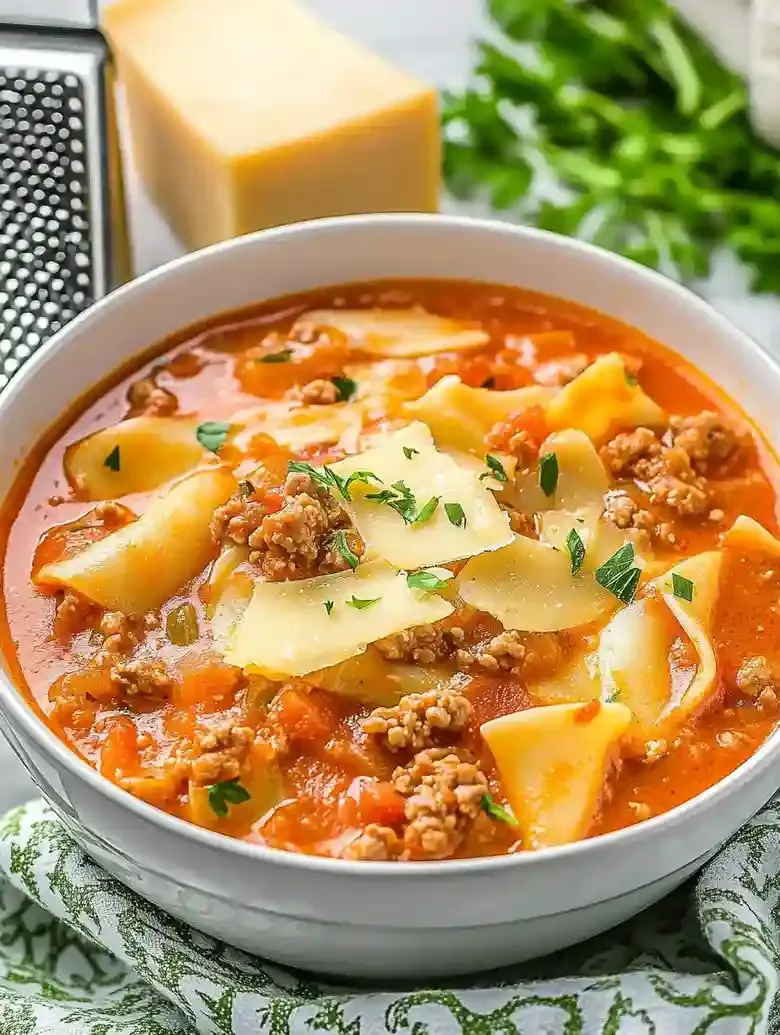 Easy Slow Cooker Lasagna Soup