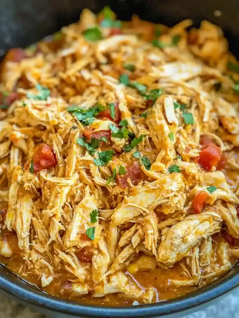 Easy Slow Cooker Queso Chicken Tacos