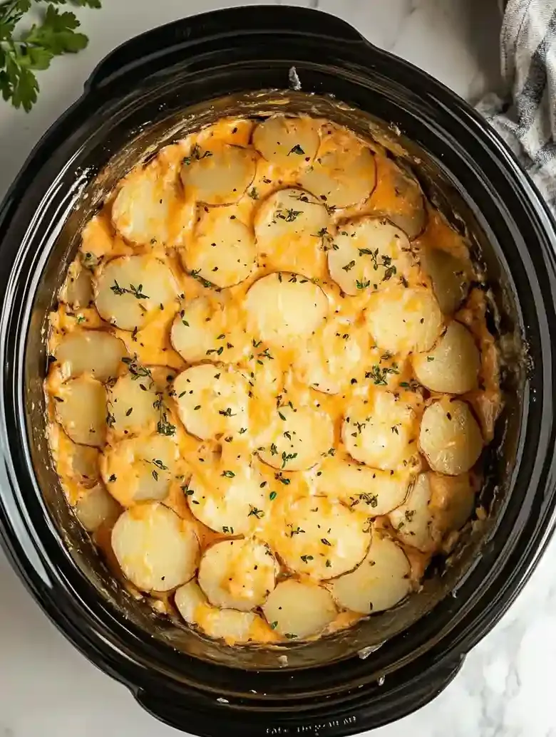 Easy Slow Cooker Scalloped Potatoes