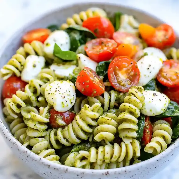 Easy Vegetarian Pesto Pasta Salad
