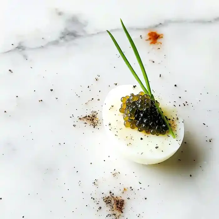 Fancy Deviled Eggs with Caviar