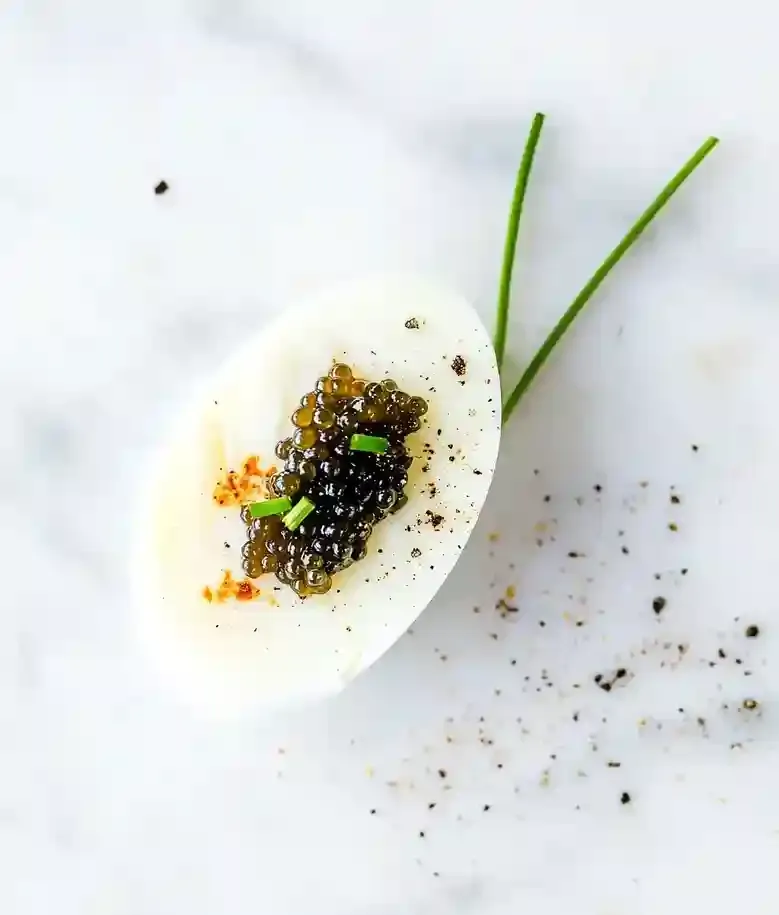 Fancy Deviled Eggs with Caviar