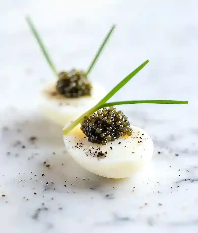 Fancy Deviled Eggs with Caviar