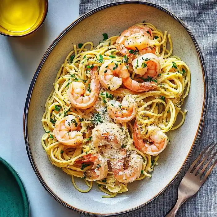 Garlic Shrimp Cacio e Pepe