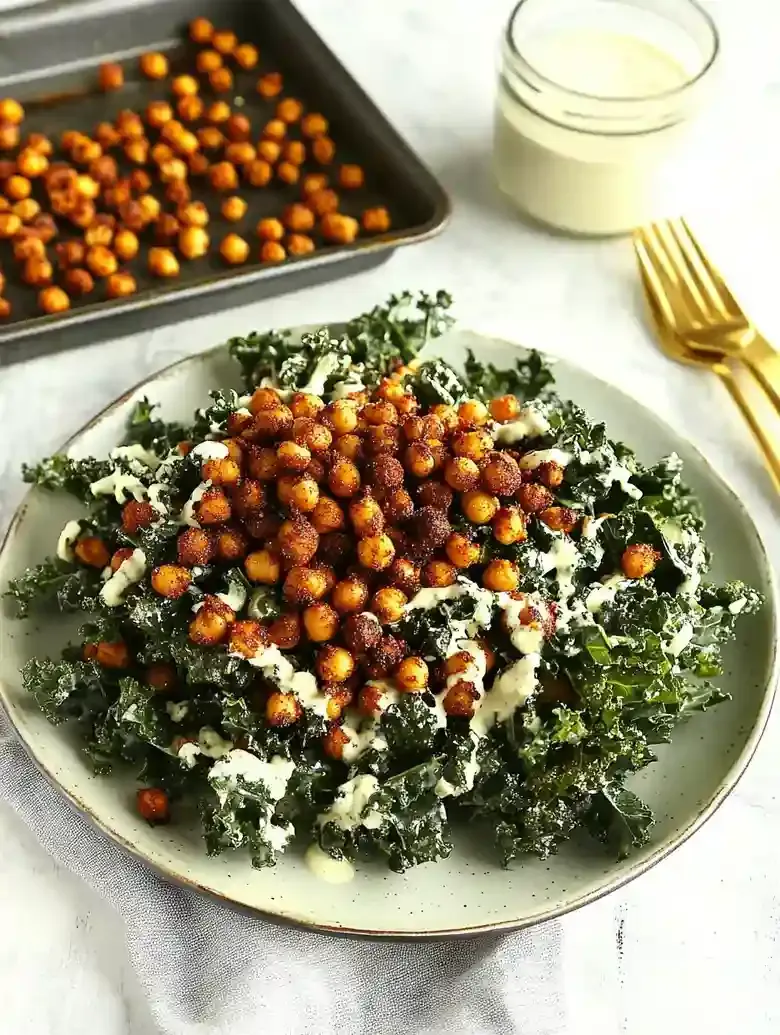Garlicky Kale Salad with Chickpeas