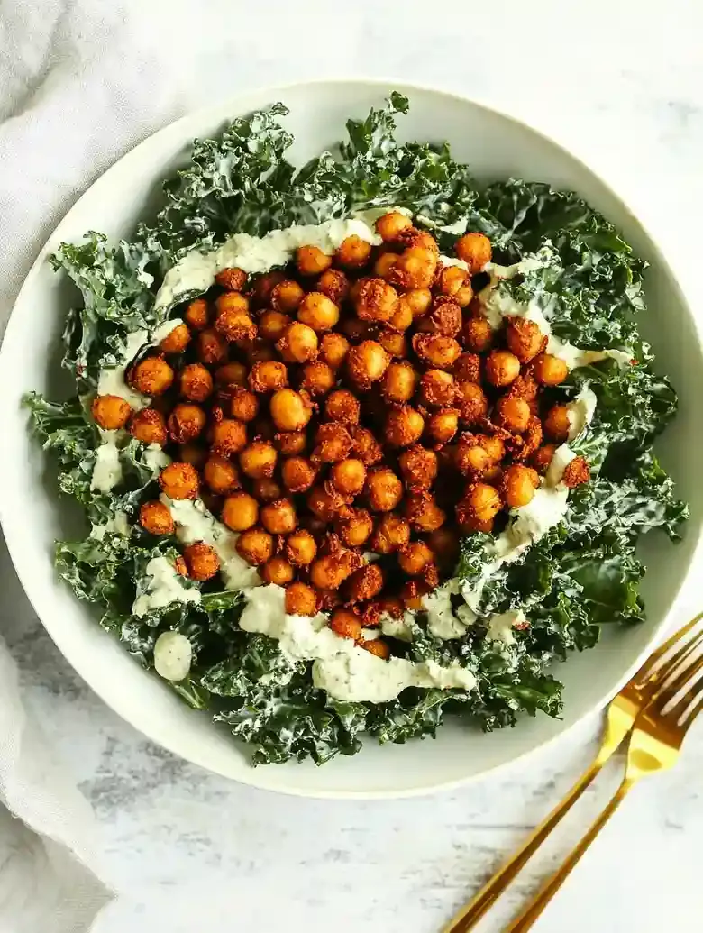 Garlicky Kale Salad with Chickpeas