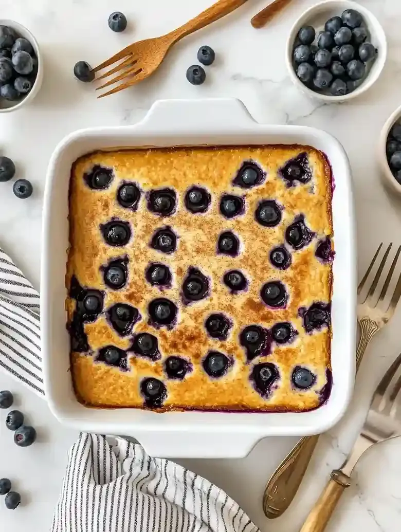 High Protein Blueberry Breakfast Bake