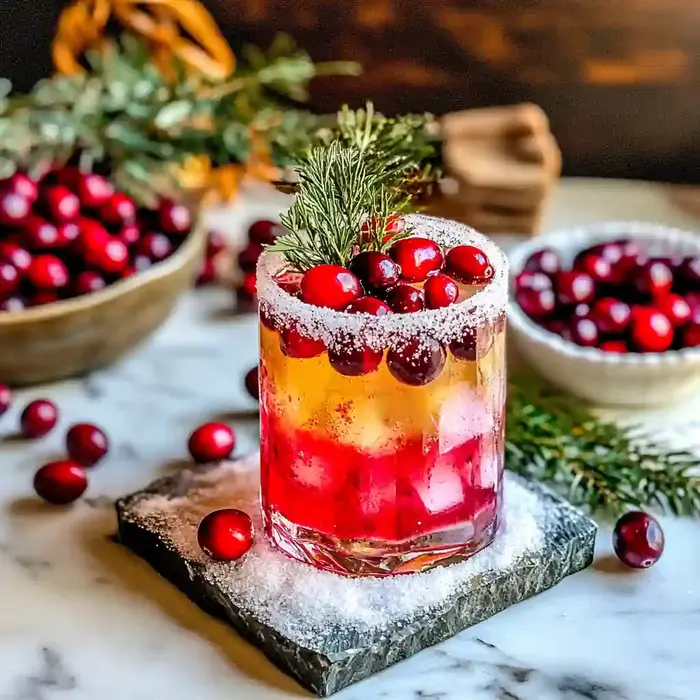 Holiday Sparkling Cranberry Mocktail