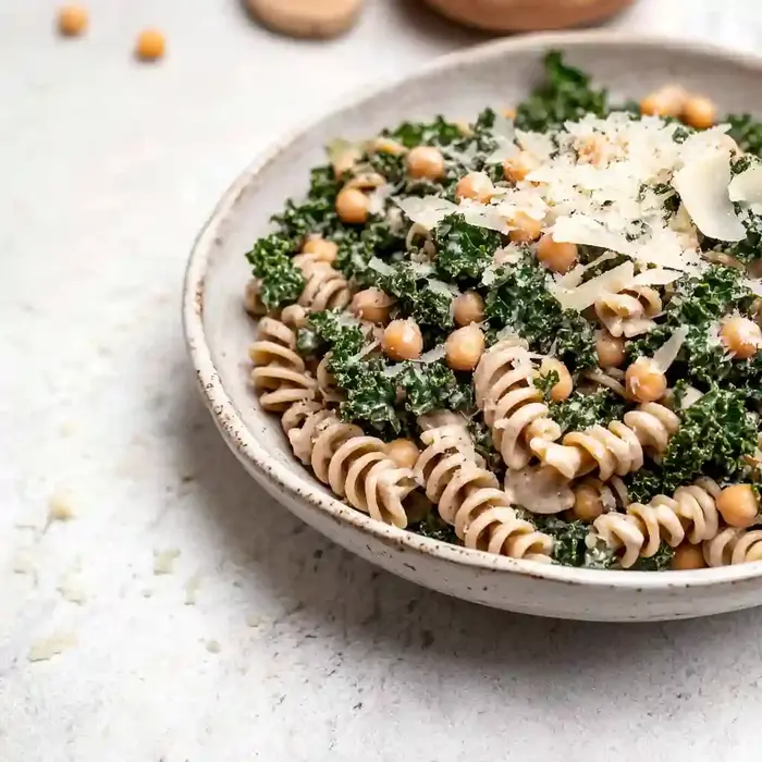 Kale Caesar Pasta Salad Recipe