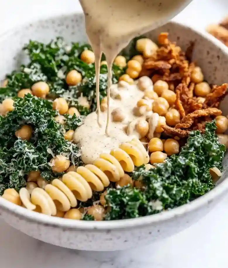 Kale Caesar Pasta Salad Recipe