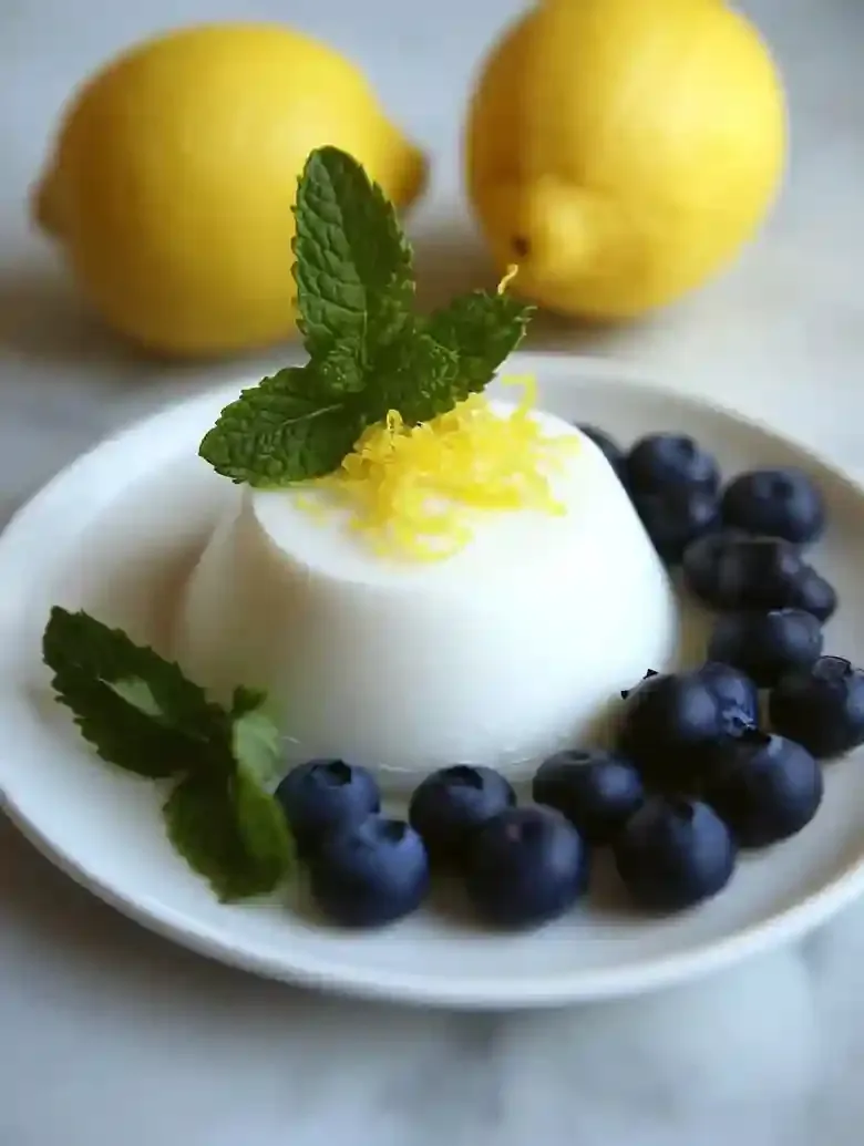 Lemon Blueberry Panna Cotta Dessert