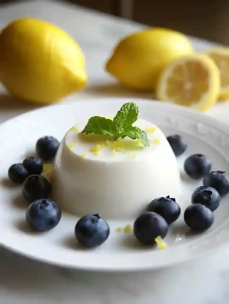Lemon Blueberry Panna Cotta Dessert