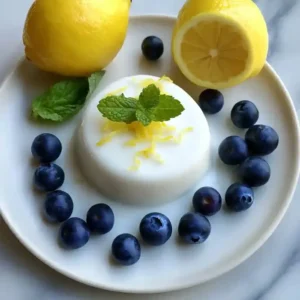 Lemon Blueberry Panna Cotta Dessert