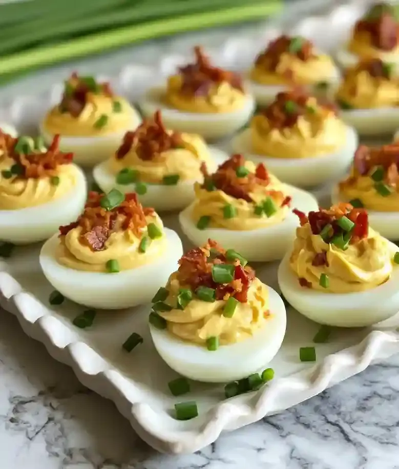 Loaded Bacon Cheddar Deviled Eggs