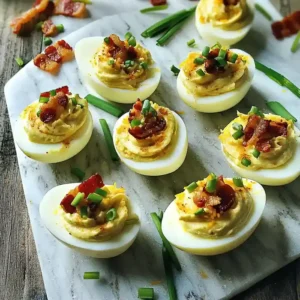 Loaded Bacon Cheddar Deviled Eggs