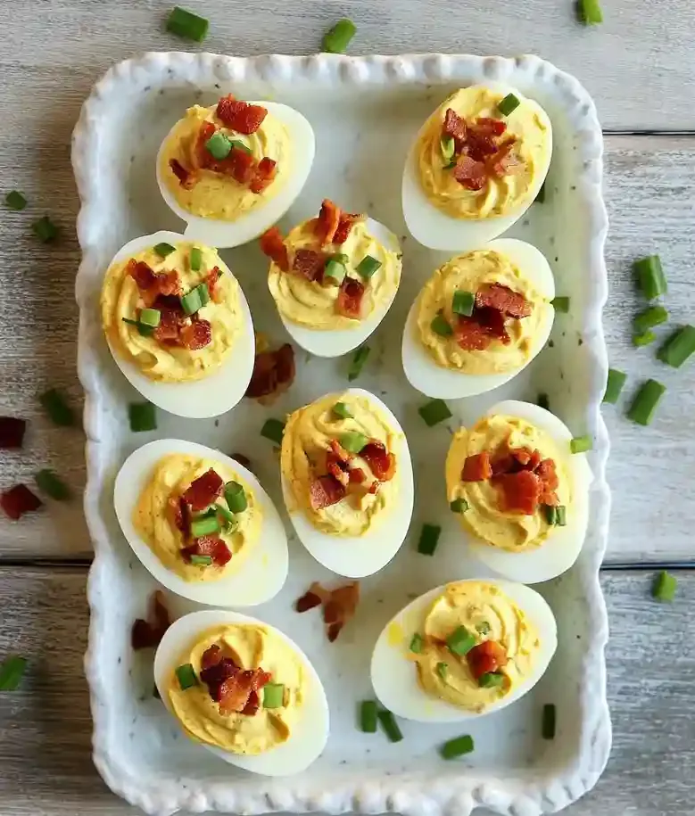 Loaded Bacon Cheddar Deviled Eggs