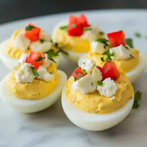 Mediterranean Feta Deviled Eggs