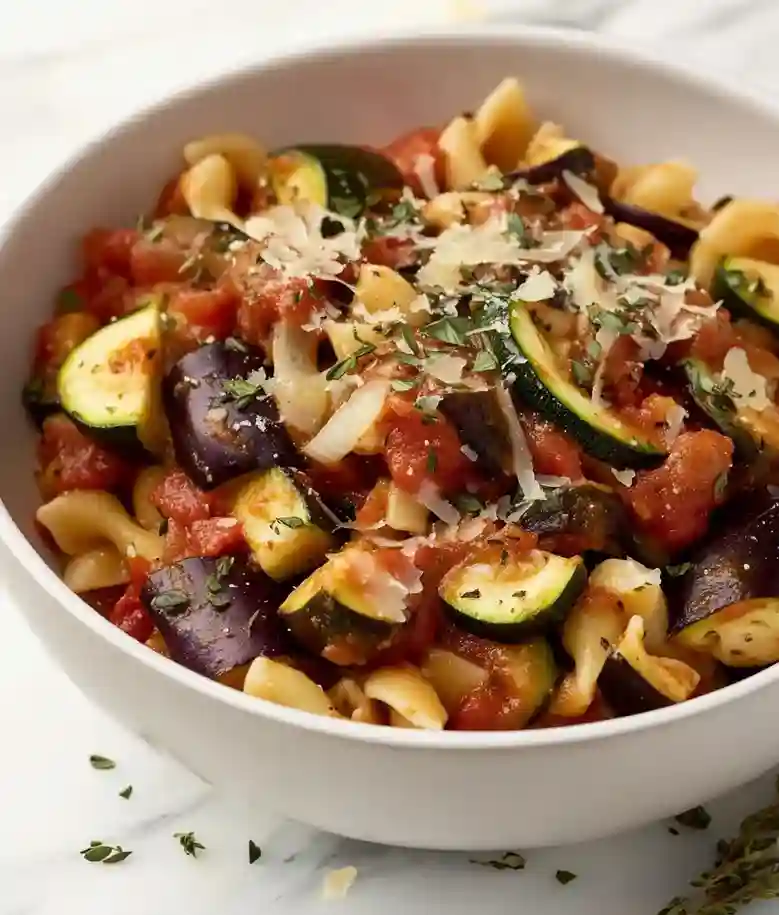Oil Free Caponata Pasta Recipe