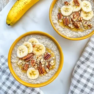 Protein Oatmeal with Bananas and Pecans