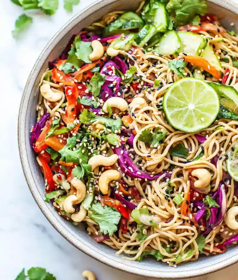 Sesame Ginger Cashew Noodle Salad