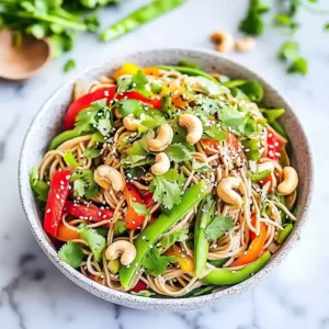 Sesame Ginger Cashew Noodle Salad