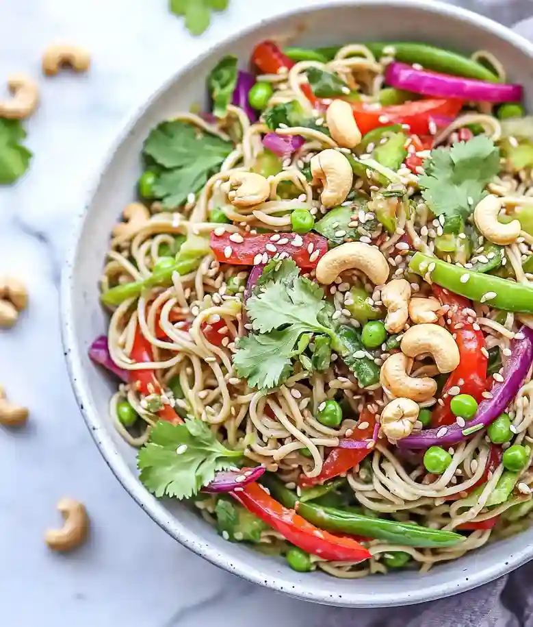 Sesame Ginger Cashew Noodle Salad