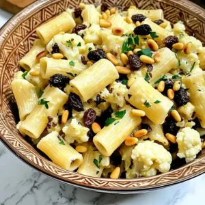 Sicilian Pasta with Cauliflower and Raisins