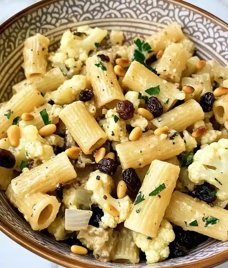 Sicilian Pasta with Cauliflower and Raisins