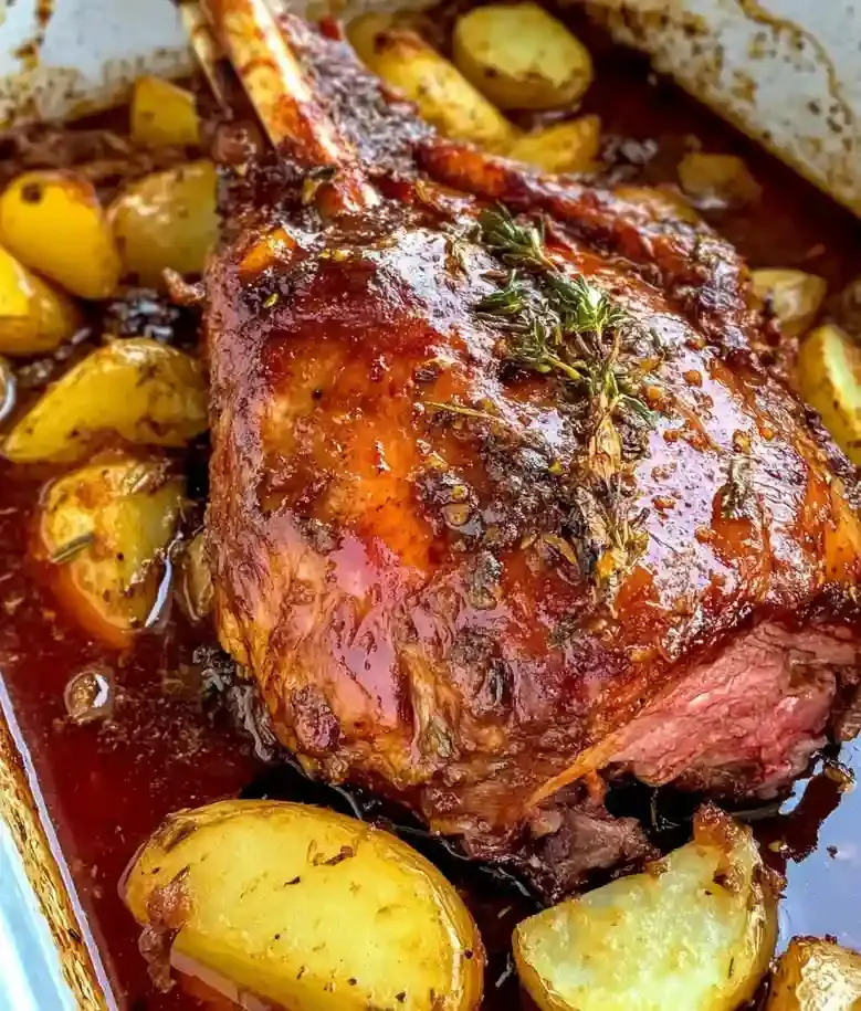 Slow Roast Greek Lamb with Potatoes
